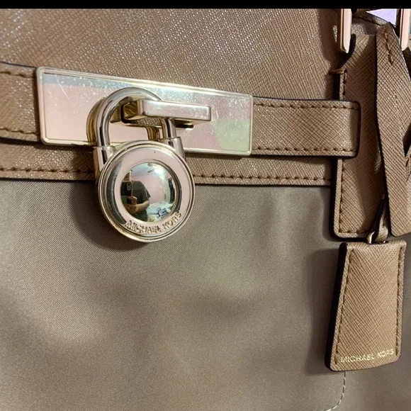 Michael Kors Tan Hamilton Nylon Satchel - Large - Picture 4 of 7